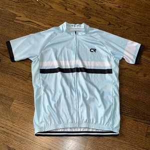 Unisex Short Sleeves Stretch Breathable Light Weight Cycling Jacket Back Pockets